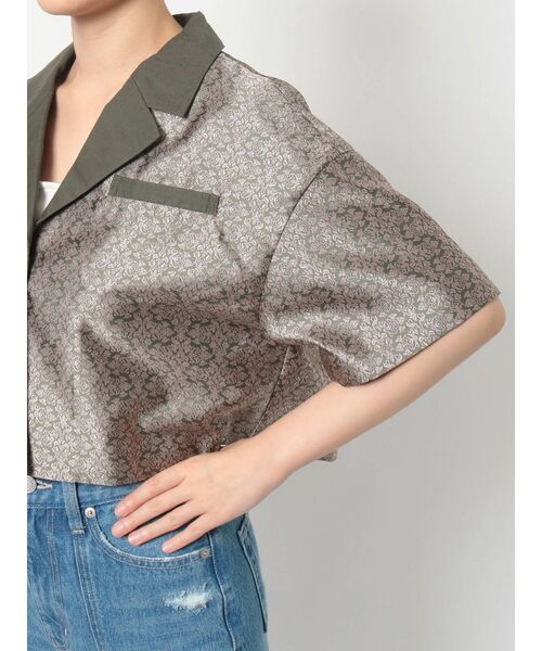 EVRIS（エヴリス）の「ジャガードショートレングスシャツ（シャツ/ブラウス・レディース・カーキ/ブラック・FREE）」の17枚目の写真