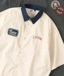 【VISION STREET WEAR/ヴィジョンストリートウェア】 ビッグシルエット クレリックワッペンシャツ/半袖シャツ