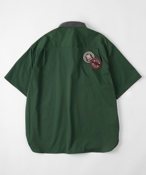 VISION STREET WEAR（ヴィジョンストリートウェア）の「【VISION STREET  WEAR/ヴィジョンストリートウェア】 ビッグシルエット クレリックワッペンシャツ/半袖シャツ（シャツ/ブラウス・レディース・アイボリー/グリーン/チャコールグレー・M/XL/L）」の5枚目の写真