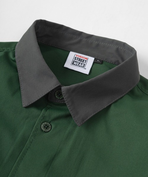 VISION STREET WEAR（ヴィジョンストリートウェア）の「【VISION STREET  WEAR/ヴィジョンストリートウェア】 ビッグシルエット クレリックワッペンシャツ/半袖シャツ（シャツ/ブラウス・レディース・アイボリー/グリーン/チャコールグレー・M/XL/L）」の6枚目の写真