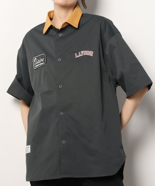 VISION STREET WEAR（ヴィジョンストリートウェア）の「【VISION STREET  WEAR/ヴィジョンストリートウェア】 ビッグシルエット クレリックワッペンシャツ/半袖シャツ（シャツ/ブラウス・レディース・アイボリー/グリーン/チャコールグレー・M/XL/L）」の17枚目の写真