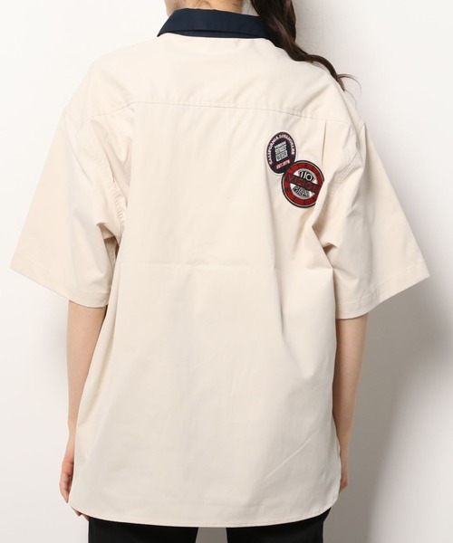 VISION STREET WEAR（ヴィジョンストリートウェア）の「【VISION STREET  WEAR/ヴィジョンストリートウェア】 ビッグシルエット クレリックワッペンシャツ/半袖シャツ（シャツ/ブラウス・レディース・アイボリー/グリーン/チャコールグレー・M/XL/L）」の20枚目の写真