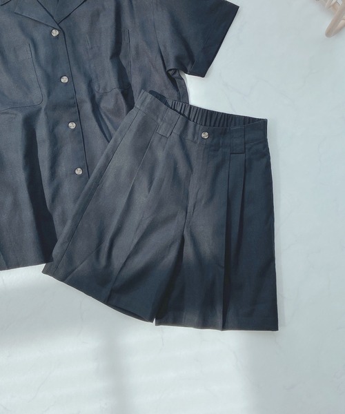 AS KNOW AS plus（アズノゥアズプラス）の「●コットンリネンショートパンツ　セットアップ可能（その他パンツ・レディース・アイボリー/パープル/ライトカーキ/ブラック/ナチュラル・FREE）」の2枚目の写真