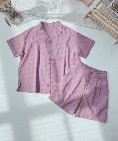 AS KNOW AS plus（アズノゥアズプラス）の「●コットンリネンショートパンツ　セットアップ可能（その他パンツ・レディース・アイボリー/パープル/ライトカーキ/ブラック/ナチュラル・FREE）」の6枚目の写真