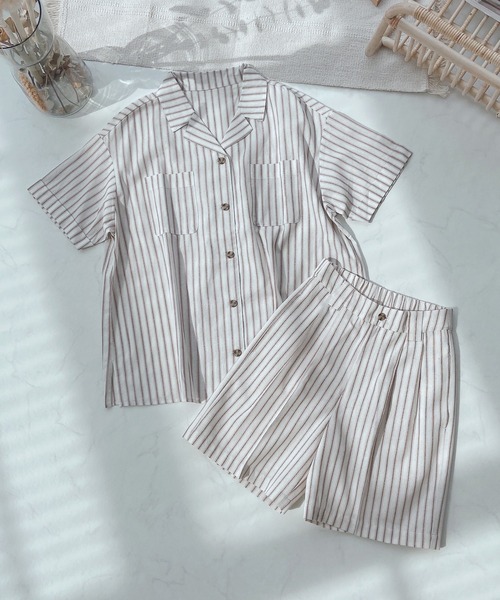 AS KNOW AS plus（アズノゥアズプラス）の「●コットンリネンショートパンツ　セットアップ可能（その他パンツ・レディース・アイボリー/パープル/ライトカーキ/ブラック/ナチュラル・FREE）」の8枚目の写真