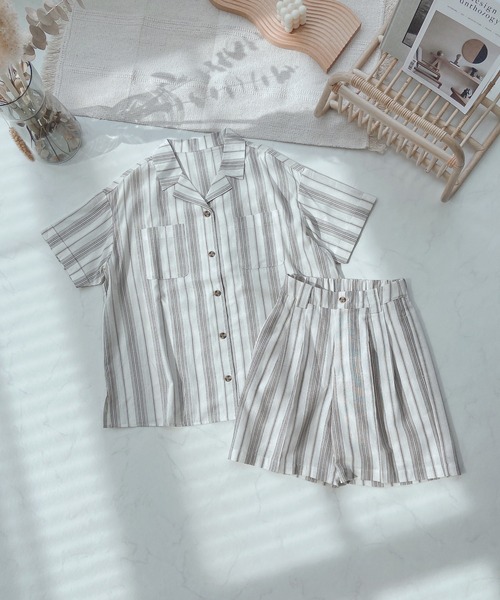 AS KNOW AS plus（アズノゥアズプラス）の「●コットンリネンショートパンツ　セットアップ可能（その他パンツ・レディース・アイボリー/パープル/ライトカーキ/ブラック/ナチュラル・FREE）」の9枚目の写真