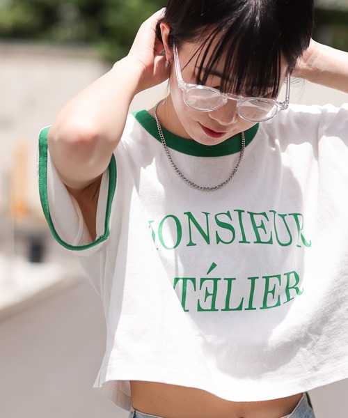 WEGO（ウィゴー）の「WEGO/グラフィックショートリンガーT（Tシャツ/カットソー・レディース・ホワイト/グリーン/ブラック系その他/その他2/グリーン系その他/その他1/その他3/その他4/その他5・SMALL/MEDIUM）」の5枚目の写真