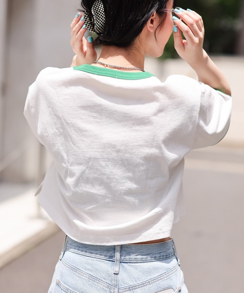 WEGO（ウィゴー）の「WEGO/グラフィックショートリンガーT（Tシャツ/カットソー・レディース・ホワイト/グリーン/ブラック系その他/その他2/グリーン系その他/その他1/その他3/その他4/その他5・SMALL/MEDIUM）」の21枚目の写真