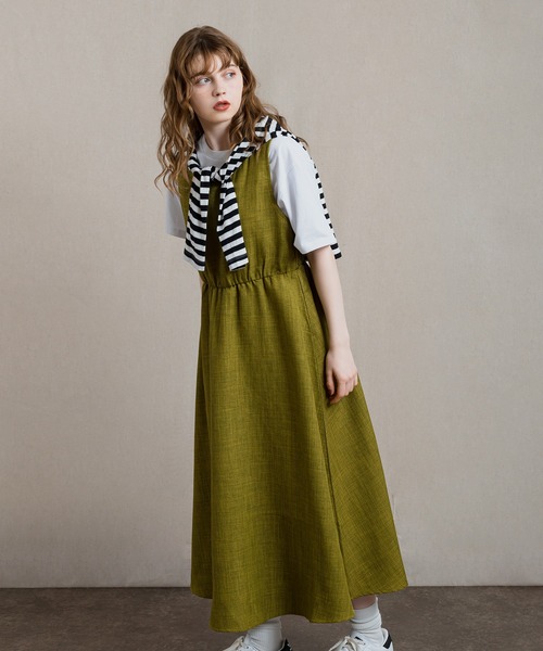 MUHET（ミュエータ）の「リラックスノースリーブワンピース（ワンピース・レディース・ブラウン/ライトグリーン・SMALL/MEDIUM）」の16枚目の写真