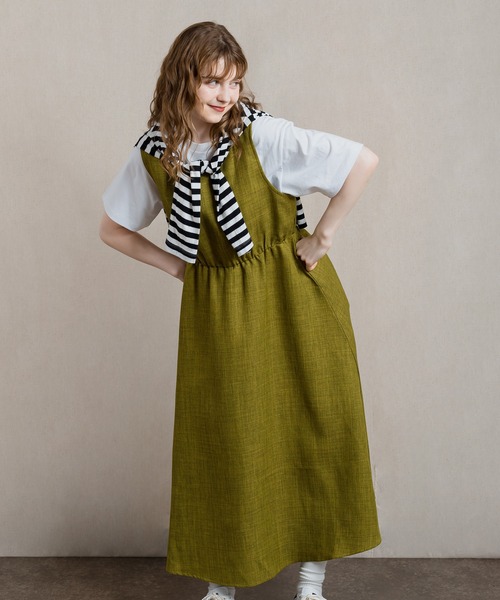 MUHET（ミュエータ）の「リラックスノースリーブワンピース（ワンピース・レディース・ブラウン/ライトグリーン・SMALL/MEDIUM）」の14枚目の写真