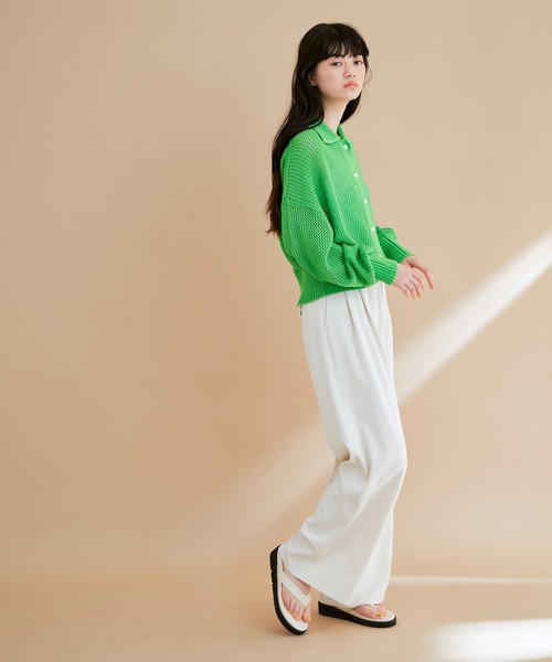 ADAM ET ROPE'(アダムエロペ)の「【一部直営店舗・WEB限定】メッシュカーディガン(カーディガン/ボレロ・レディース・オフホワイト/グリーン/ブラック・FREE)」の7枚目の写真