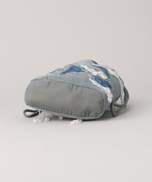 Firsthand（ファーストハンド）の「HVISK/ヴィスク POUCH ROCKET NATURE GREEN / ビーズ刺繍 巾着バッグ（バックパック/リュック・レディース・グリーン・ONE SIZE）」の5枚目の写真