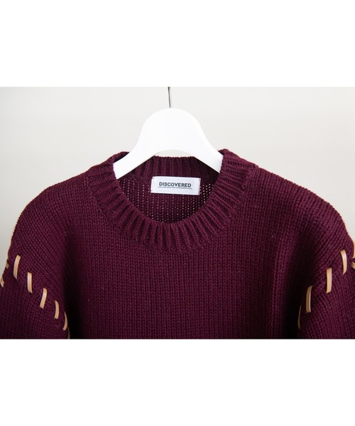 DISCOVERED（ディスカバード）の「DISCOVERED ディスカバード / LOOPING KNIT スエードテープルーピングニット ビッグシルエットセーター / DC-AW22-KN-03（ニット/セーター・メンズ・グレー/バーガンディー/ブラック・1/3/2）」の11枚目の写真