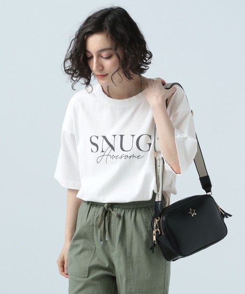 BAYFLOW（ベイフロー）の「グラインダープリントＴ（Tシャツ/カットソー・レディース・ホワイト/キャメル/チャコール・FREE）」の4枚目の写真