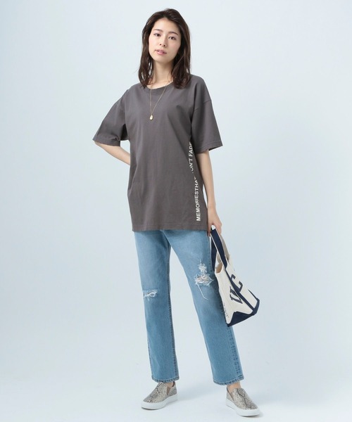 BAYFLOW（ベイフロー）の「グラインダープリントＴ（Tシャツ/カットソー・レディース・ホワイト/キャメル/チャコール・FREE）」の13枚目の写真