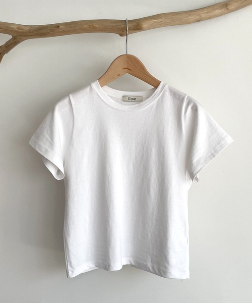 CANAL JEAN（キャナルジーン）の「El mar(エルマール) 無地コンパクト半袖Tシャツ（Tシャツ/カットソー・レディース・ホワイト/ブラック/カーキ・ONE SIZE）」の14枚目の写真