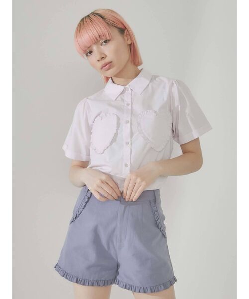 merry jenny(メリージェニー)の「ハートポケットシャツ(シャツ/ブラウス・レディース・ブラック/オフホワイト/ピンク・FREE)」の3枚目の写真