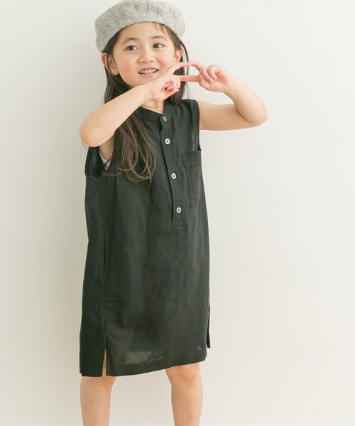 FORK&SPOON（フォークアンドスプーン）の「『親子リンク』FORK&SPOON　ノースリーブシャツワンピース(KIDS)（ワンピース・キッズ・オレンジ/ブラック・135/105/120）」の17枚目の写真