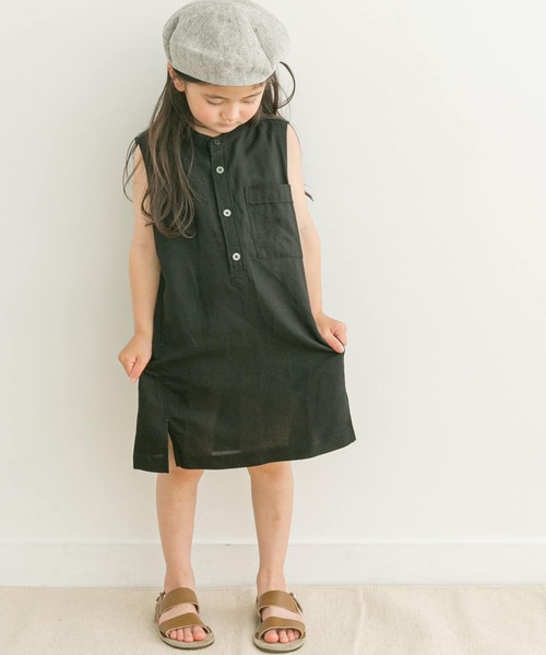 FORK&SPOON（フォークアンドスプーン）の「『親子リンク』FORK&SPOON　ノースリーブシャツワンピース(KIDS)（ワンピース・キッズ・オレンジ/ブラック・135/105/120）」の15枚目の写真