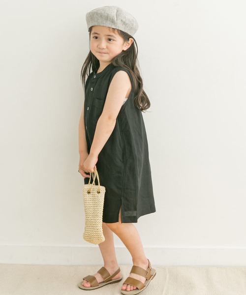 FORK&SPOON（フォークアンドスプーン）の「『親子リンク』FORK&SPOON　ノースリーブシャツワンピース(KIDS)（ワンピース・キッズ・オレンジ/ブラック・135/105/120）」の13枚目の写真