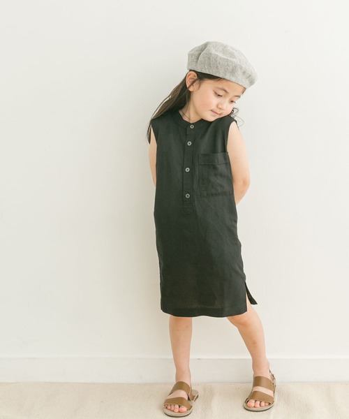 FORK&SPOON（フォークアンドスプーン）の「『親子リンク』FORK&SPOON　ノースリーブシャツワンピース(KIDS)（ワンピース・キッズ・オレンジ/ブラック・135/105/120）」の11枚目の写真