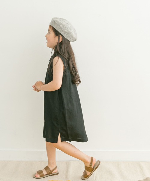 FORK&SPOON（フォークアンドスプーン）の「『親子リンク』FORK&SPOON　ノースリーブシャツワンピース(KIDS)（ワンピース・キッズ・オレンジ/ブラック・135/105/120）」の10枚目の写真