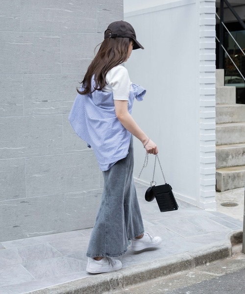 WEGO（ウィゴー）の「WEGO/【一部店舗限定】デニムマーメイドスカート（デニムスカート・レディース・スカイブルー/ブラック系その他・FREE）」の4枚目の写真