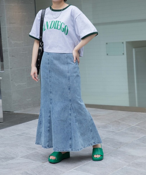 WEGO（ウィゴー）の「WEGO/【一部店舗限定】デニムマーメイドスカート（デニムスカート・レディース・スカイブルー/ブラック系その他・FREE）」の7枚目の写真