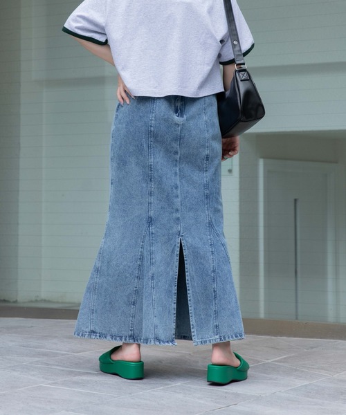 WEGO（ウィゴー）の「WEGO/【一部店舗限定】デニムマーメイドスカート（デニムスカート・レディース・スカイブルー/ブラック系その他・FREE）」の9枚目の写真