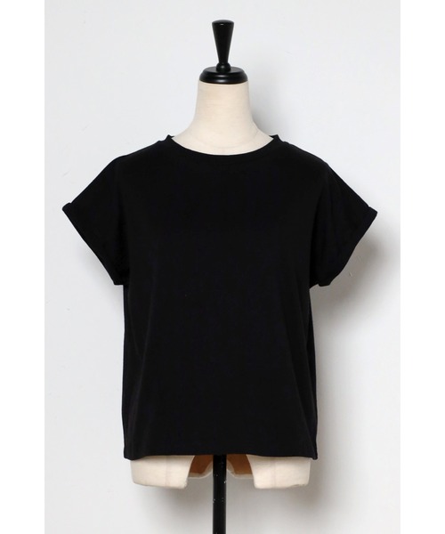 Bonjour Sagan（ボンジュールサガン）の「袖ロールアップTシャツ（Tシャツ/カットソー・レディース・ライトグレー/ブラック/オフホワイト/ライトカーキ・FREE）」の19枚目の写真