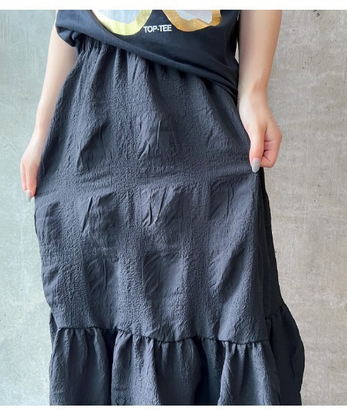 PRIORITY（プライオリティー）の「【Priority/プライオリティー】ティアードスカート（スカート・レディース・ブラック/オフホワイト・FREE）」の11枚目の写真