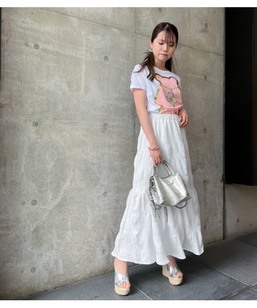 PRIORITY（プライオリティー）の「【Priority/プライオリティー】ティアードスカート（スカート・レディース・ブラック/オフホワイト・FREE）」の10枚目の写真