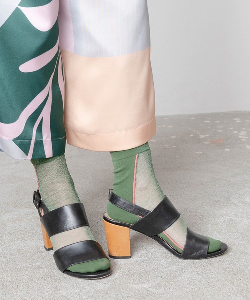 Tricote（トリコテ）の「TRICOTE トリコテ / HALF SHEER SOCKS ハーフシアーソックス / TR21SO001（ソックス/靴下・レディース・ワイン/グリーン・23-25）」の2枚目の写真