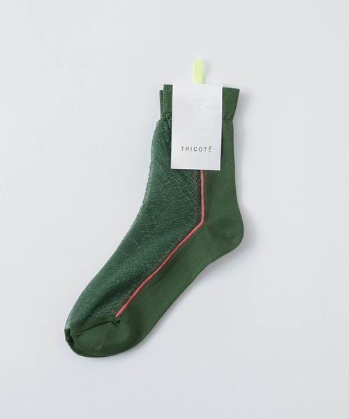 Tricote（トリコテ）の「TRICOTE トリコテ / HALF SHEER SOCKS ハーフシアーソックス / TR21SO001（ソックス/靴下・レディース・ワイン/グリーン・23-25）」の4枚目の写真