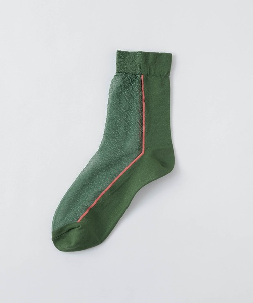 Tricote（トリコテ）の「TRICOTE トリコテ / HALF SHEER SOCKS ハーフシアーソックス / TR21SO001（ソックス/靴下・レディース・ワイン/グリーン・23-25）」の7枚目の写真