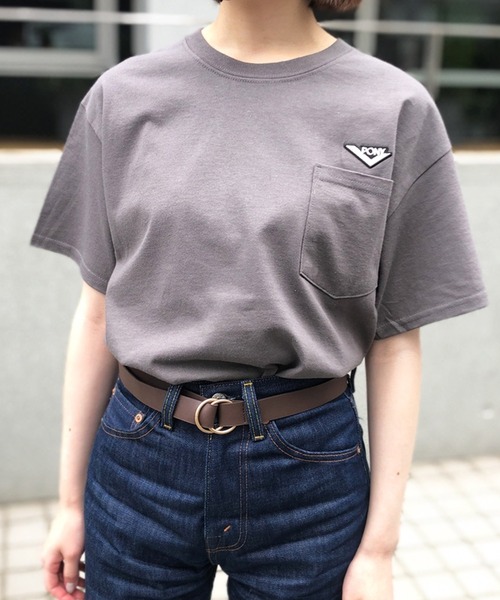 PONY(ポニー)の「【PONY】ポニー シェブロンワッペンロゴTシャツ P19TE13(Tシャツ/カットソー・レディース・ホワイト/チャコールグレー/ブラック・MEDIUM/LARGE)」の1枚目の写真