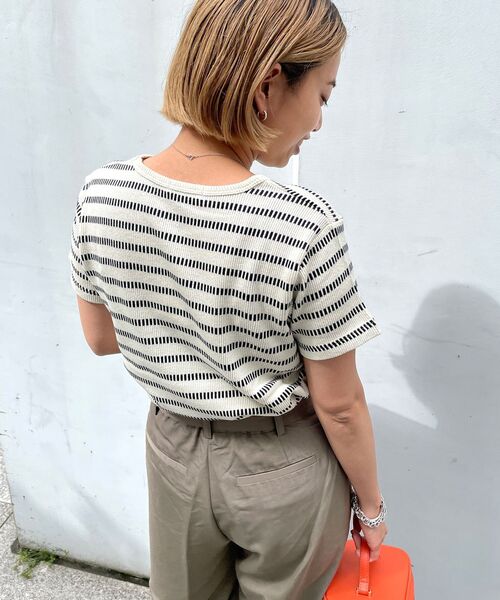 OPAQUE.CLIP(オペークドットクリップ)の「◆リブボーダーTシャツ【WEB限定サイズ】(Tシャツ/カットソー・レディース・ホワイト系5/ダークブラウン系2・36/38/40)」の5枚目の写真