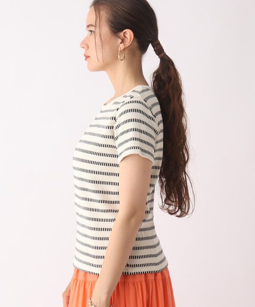 OPAQUE.CLIP(オペークドットクリップ)の「◆リブボーダーTシャツ【WEB限定サイズ】(Tシャツ/カットソー・レディース・ホワイト系5/ダークブラウン系2・36/38/40)」の10枚目の写真