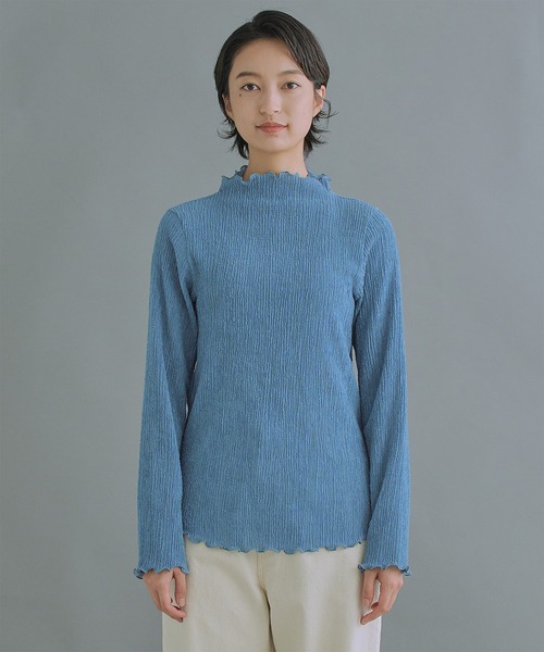 WHYTO.(ホワイト)の「「WHYTO. / ホワイト」Shirring mock neck tops(シャツ/ブラウス・レディース・ブラック/オフホワイト/ブルーグレー・38/36)」の16枚目の写真
