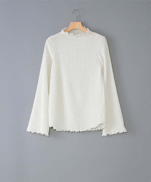 WHYTO.(ホワイト)の「「WHYTO. / ホワイト」Shirring mock neck tops(シャツ/ブラウス・レディース・ブラック/オフホワイト/ブルーグレー・38/36)」の22枚目の写真