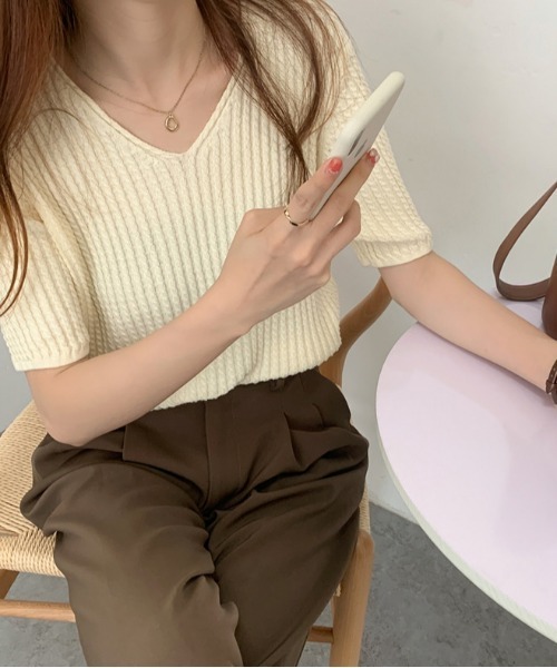 Loco Ocean(ロコオーシャン)の「サマーニットプルオーバー(Tシャツ/カットソー・レディース・オフホワイト/グリーン/モカ・FREE)」の5枚目の写真