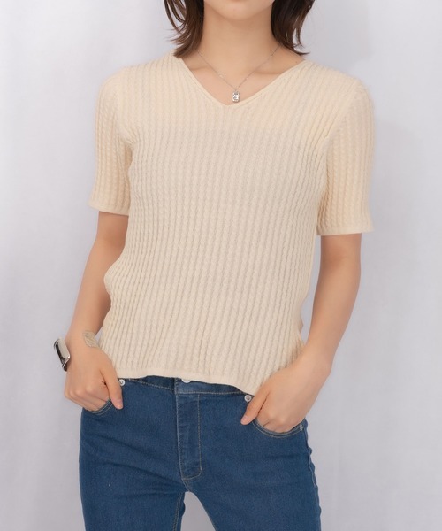 Loco Ocean(ロコオーシャン)の「サマーニットプルオーバー(Tシャツ/カットソー・レディース・オフホワイト/グリーン/モカ・FREE)」の10枚目の写真
