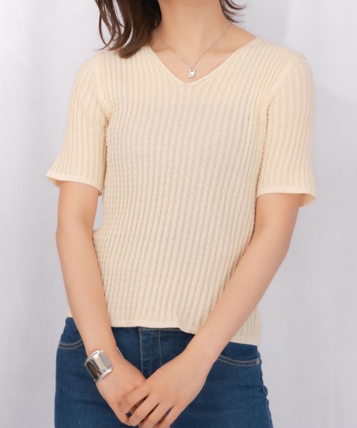 Loco Ocean(ロコオーシャン)の「サマーニットプルオーバー(Tシャツ/カットソー・レディース・オフホワイト/グリーン/モカ・FREE)」の14枚目の写真