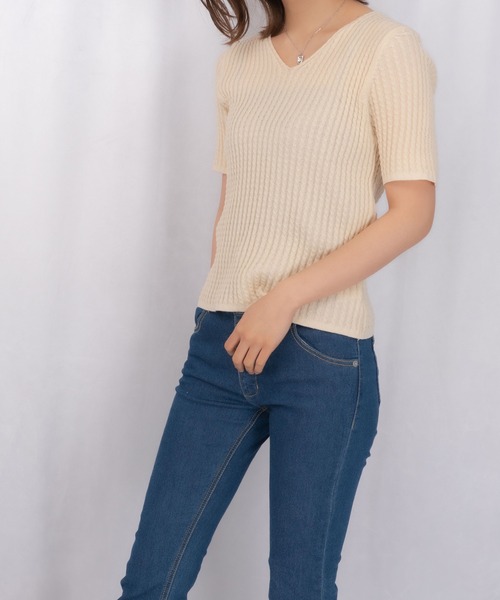 Loco Ocean(ロコオーシャン)の「サマーニットプルオーバー(Tシャツ/カットソー・レディース・オフホワイト/グリーン/モカ・FREE)」の15枚目の写真