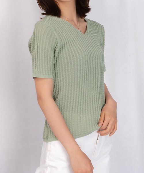Loco Ocean(ロコオーシャン)の「サマーニットプルオーバー(Tシャツ/カットソー・レディース・オフホワイト/グリーン/モカ・FREE)」の21枚目の写真