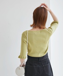 ROPE' PICNIC | TRUE COTTON/袖フリルニットプルオーバー(ニット/セーター)