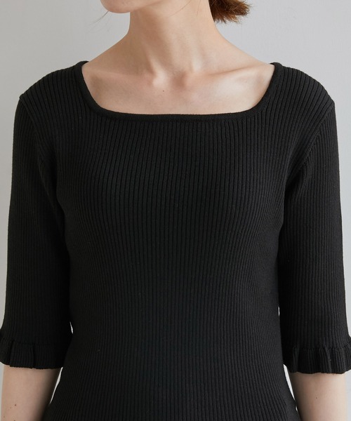 ROPE' PICNIC（ロペピクニック）の「TRUE COTTON/袖フリルニットプルオーバー（ニット/セーター・レディース・ライトグレー/ブラック/イエロー/ブルー/グリーン・38）」の8枚目の写真