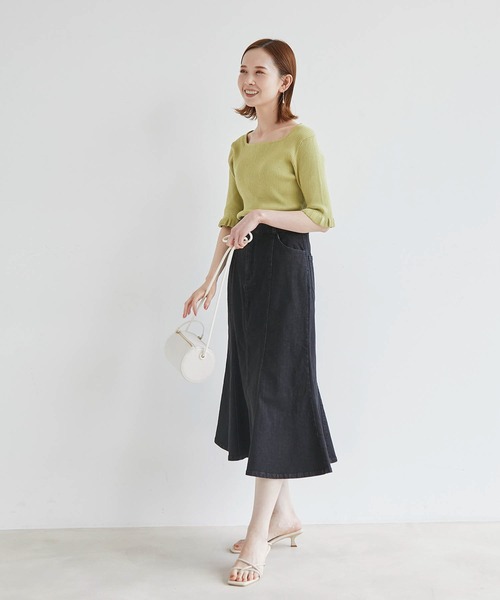 ROPE' PICNIC（ロペピクニック）の「TRUE COTTON/袖フリルニットプルオーバー（ニット/セーター・レディース・ライトグレー/ブラック/イエロー/ブルー/グリーン・38）」の18枚目の写真