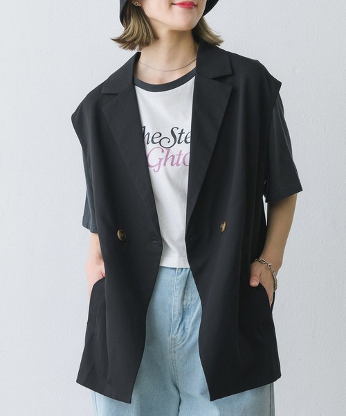 RETRO GIRL（レトロガール）の「テーラーベスト（その他アウター・レディース・ブラック/アイボリー/グリーン・FREE）」の2枚目の写真