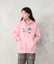 パーカー（ピンク/桃色系・花柄・ボタニカル柄）ファッション